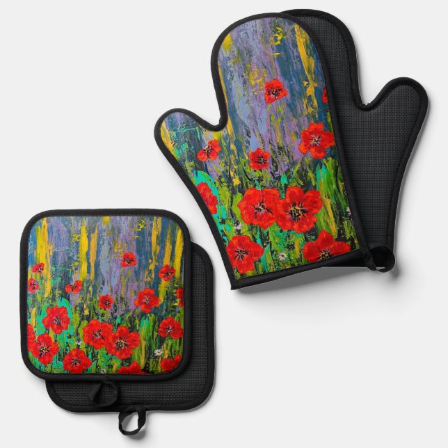 Set De Manoplas Oven Mitt (Anverso/Reverso)