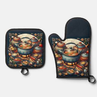 Set De Manoplas Oven Mitt