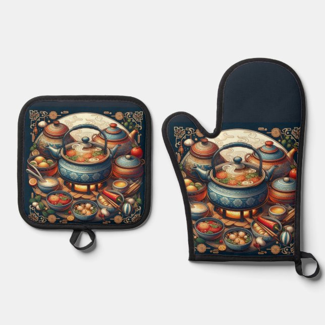 Set De Manoplas Oven Mitt (Anverso)