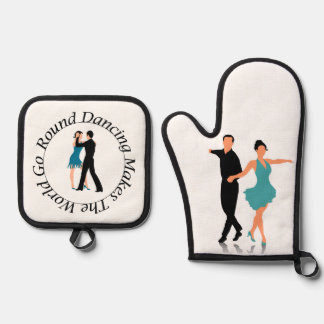 Set De Manoplas Oven Mitt and Pot Holder - Round Dancer
