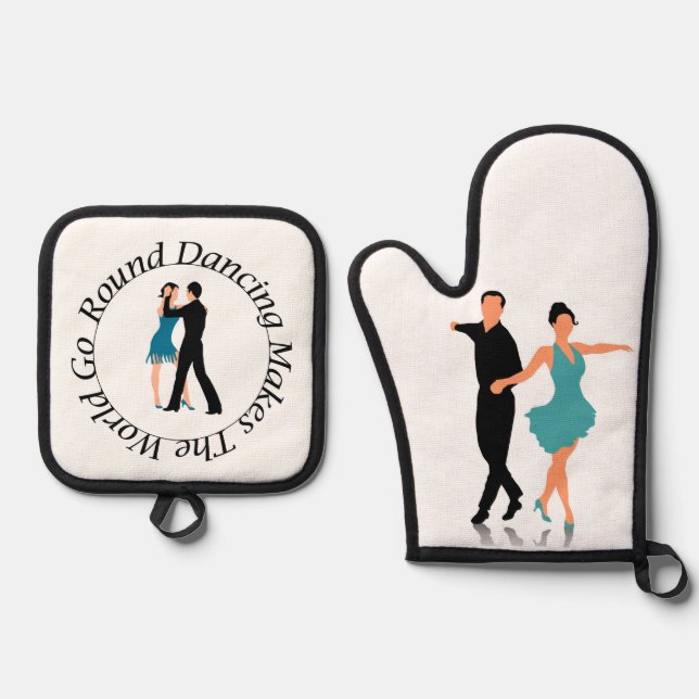 Set De Manoplas Oven Mitt and Pot Holder - Round Dancer (Anverso)