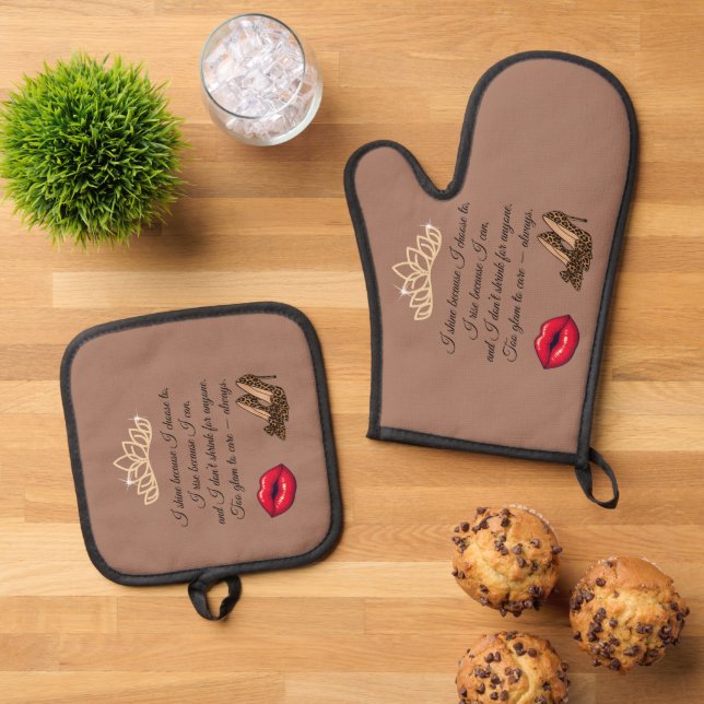 Set De Manoplas Oven Mitt and Pot Holders (De arriba hacia abajo)