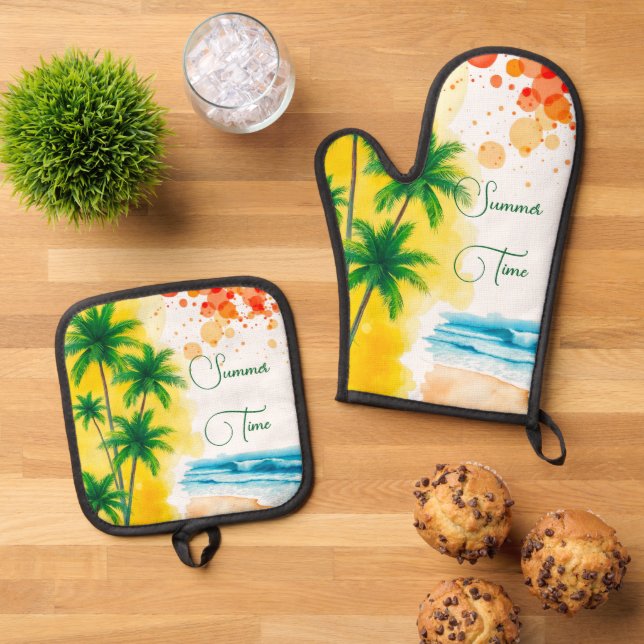 Set De Manoplas Oven Mitt and Pot Holders (De arriba hacia abajo)