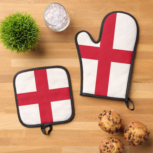 Set De Manoplas Oven Mitt and Pot Holders, England flag (De arriba hacia abajo)