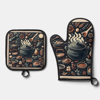 Set De Manoplas Oven Mitt de protección contra el calor con reducc