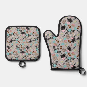 Set De Manoplas Oven Mitt-Halloween Baking Besties-Gray