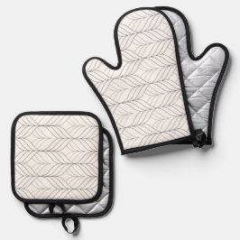 Set De Manoplas Oven Mitt & Pot Holder Abstract Flower