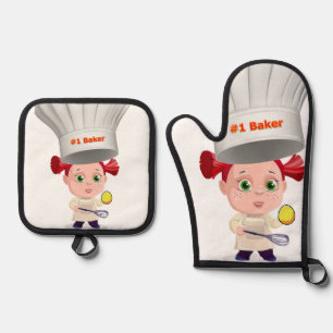 Set De Manoplas Oven Mitt & Pot Holders #1 Huevos de Baker