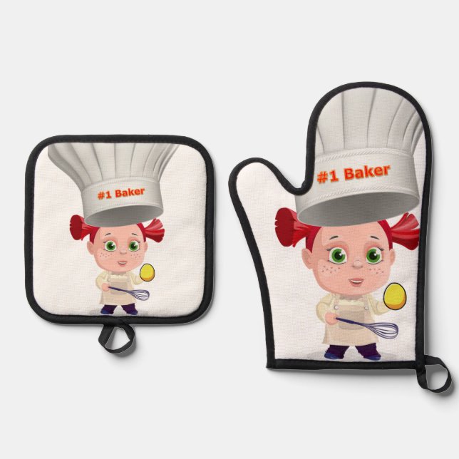 Set De Manoplas Oven Mitt & Pot Holders #1 Huevos de Baker (Anverso)