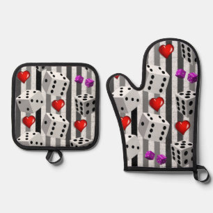 Set De Manoplas Oven Mitt & Pot Holders Cards Dice