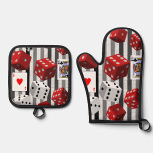 Set De Manoplas Oven Mitt & Pot Holders Cards Dice