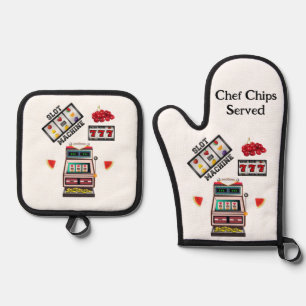 Set De Manoplas Oven Mitt & Pot Holders Casino Kitcher Gambler