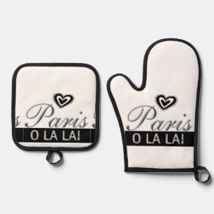 Set De Manoplas Oven Mitt & Pot Holders Paris Francia