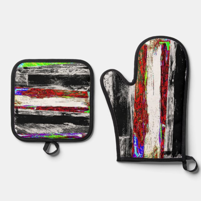 Set De Manoplas Oven Mitt & Pot Holders – Reflection Layers (Anverso)