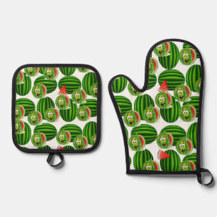 Set De Manoplas Oven Mitt & Pot Holders Watermelon Pears