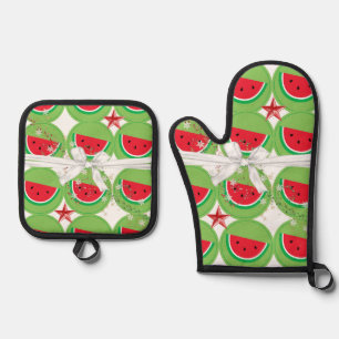 Set De Manoplas Oven Mitt & Pot Holders Watermelon Pears