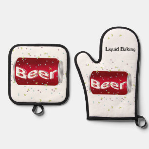 Set De Manoplas Oven Mitt & Pot Holding Beer Liquid Baking