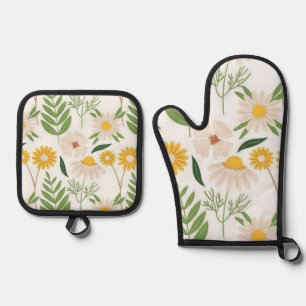 Set De Manoplas Oven Mitt & Pot Holding Floral