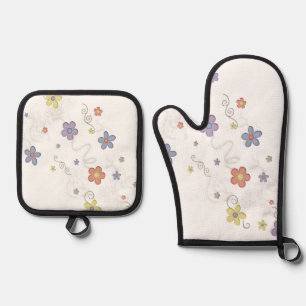 Set De Manoplas Oven Mitt & Pot Holding Floral