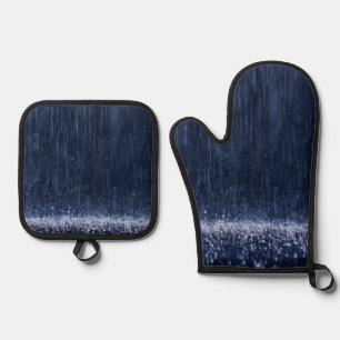 Set De Manoplas Oven Mitt & Pot Holocausto Naturaleza de la lluvia