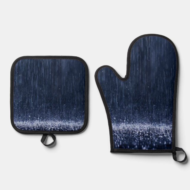 Set De Manoplas Oven Mitt & Pot Holocausto Naturaleza de la lluvia (Anverso)
