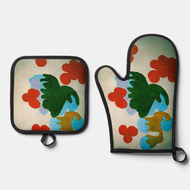 SET DE MANOPLAS OVEN MITT Y POT HOLDER (Anverso)
