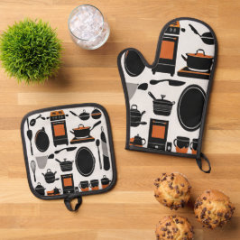 Set De Manoplas Oven Mitt y Pot Holder Duo