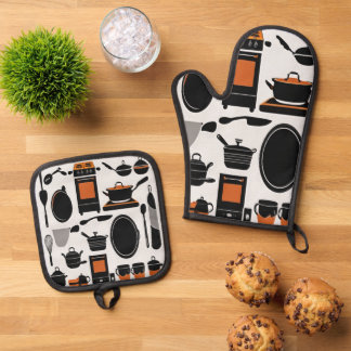 Set De Manoplas Oven Mitt y Pot Holder Duo