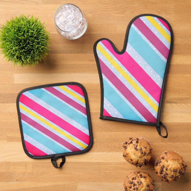 Set De Manoplas Oven Mitt y Pot Holder S (De arriba hacia abajo)