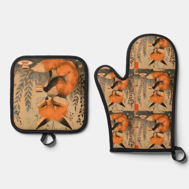 Set De Manoplas Oven Mitt y Pot Holders (Anverso)
