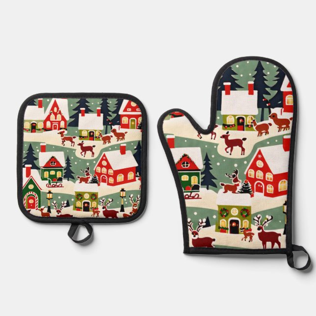 Set De Manoplas Oven Mitt y Pot Holders (Anverso)