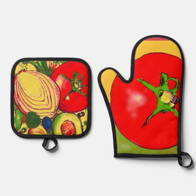 Set De Manoplas Oven Mitt y Pot Holders (Anverso)