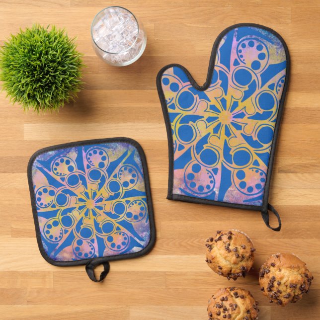 Set De Manoplas Oven Mitt y Pot Holders (De arriba hacia abajo)