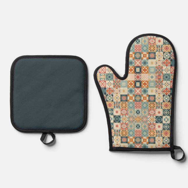 Set De Manoplas Oven Mitt y Pot Holders (Anverso)