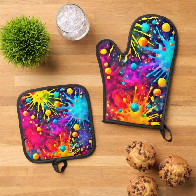 Set De Manoplas Oven Mitt y Pot Holders (De arriba hacia abajo)