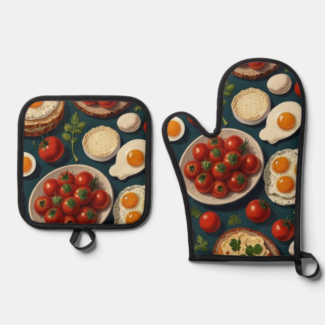 Set De Manoplas Oven Mitt y Pot Holders (Anverso)