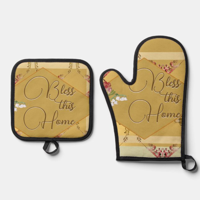 Set De Manoplas Oven Mitt y Pot Holders (Anverso)