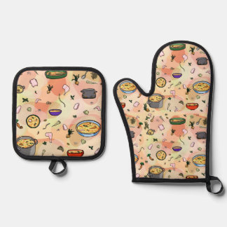 Set De Manoplas Oven Mitt y Pot Holders