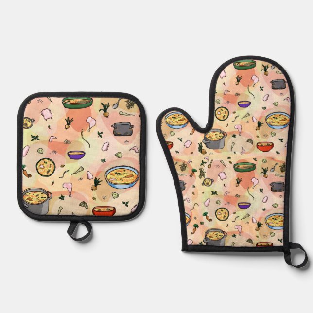Set De Manoplas Oven Mitt y Pot Holders (Anverso)