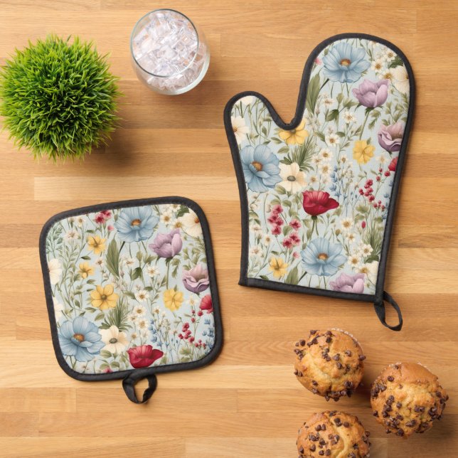 Set De Manoplas Oven Mitt y Pot Holders (De arriba hacia abajo)