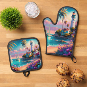 Set De Manoplas Oven Mitt y Pot Holders