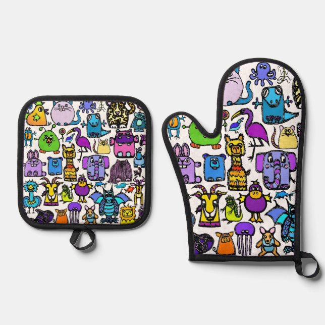 Set De Manoplas Oven Mitt y Pot Holders (Anverso)