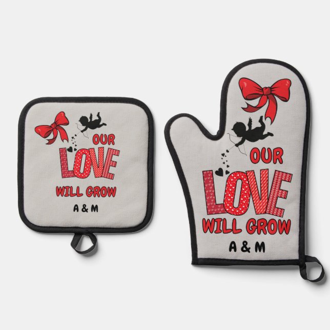 Set De Manoplas Oven Mitt y Pot HoldersO (Anverso)