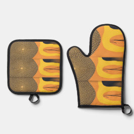 Set De Manoplas Oven Mitts