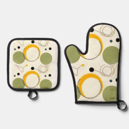 Set De Manoplas Oven Mitts