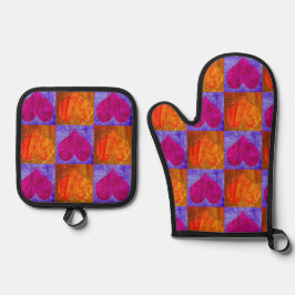 Set De Manoplas Oven Mitts & Pot Holders — Hearts Design2