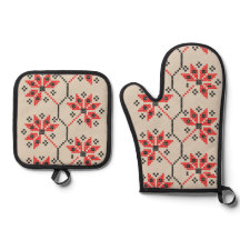 Oven Mitts & Pot tradicionales ucranianos bordados