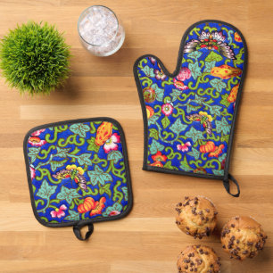 Set De Manoplas Owen Jones Antique Butterflies Oriental