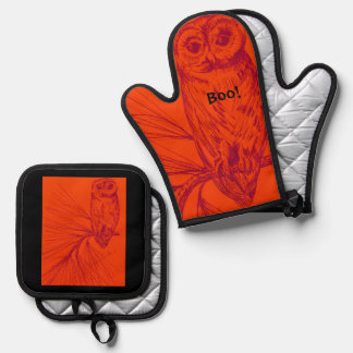 Set De Manoplas Owl Boo Trivet