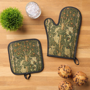 Set De Manoplas Pájaro carpintero de William Morris, Arte textil v